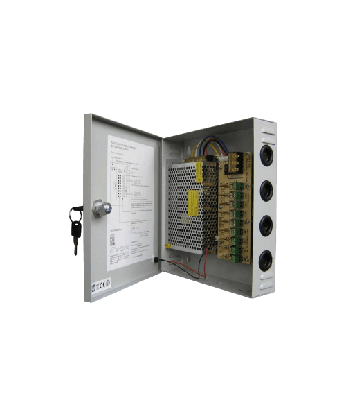 Boîte d'Alimentation 12V 10A 9CH – Alimentation sécurisée pour systèmes de vidéosurveillance
