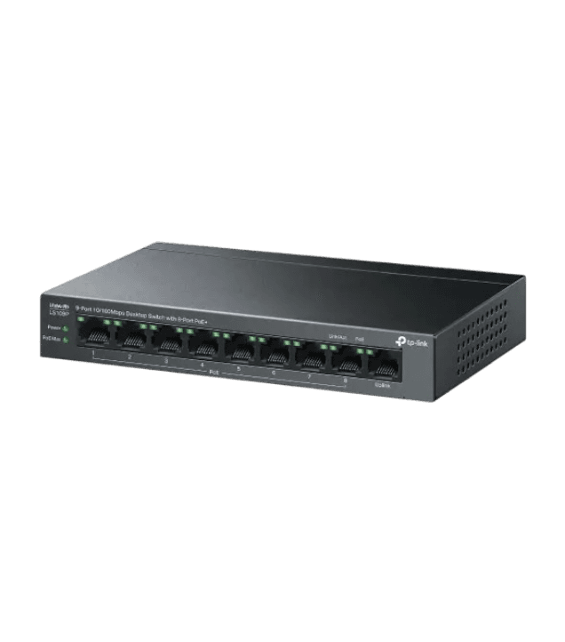Switch de Bureau TP-Link LS109P 9 Ports 10/100Mbps avec 8 Ports PoE+