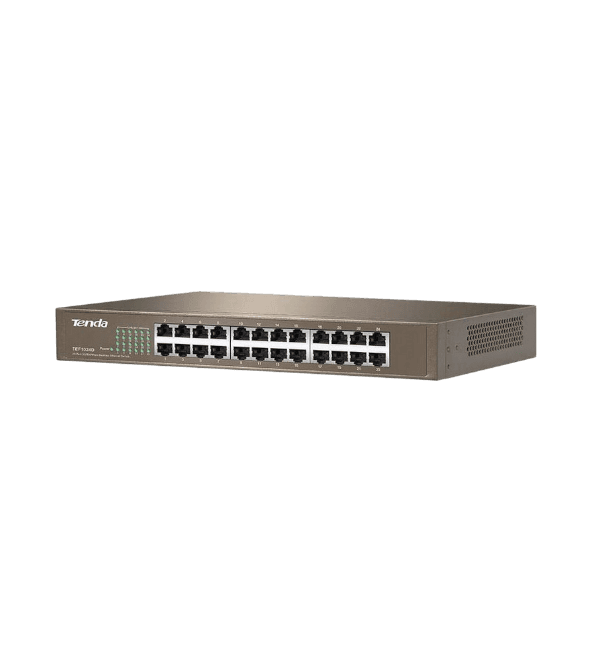Tenda TEF1024D – Switch non manageable 24 × 10/100 Mbps, boîtier métal — Tenda Réseaux