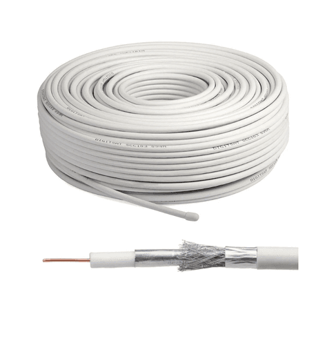 CABLE TV COAXIAL BLANC 100M
