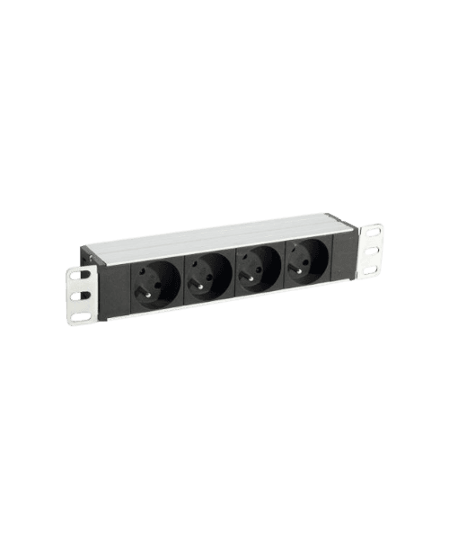 Multiprise Rackable 4 Ports – Bandeau 10″ en aluminium, 4 prises