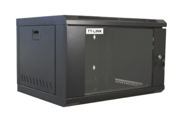 TT-Link 9U 530×400×450 – Armoire murale 19″, porte verre trempé