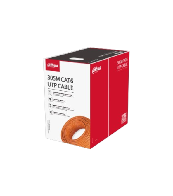 Dahua DH-PFM922I-6UN-C-V2 – Câble UTP Cat6 305 m, CCA, PoE, gaine PVC ignifuge