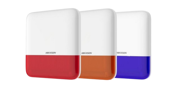 Hikvision DS-PS1-E-WB/BLUE – Sirène Sans Fil Extérieure AX PRO 110 dB, Flash Bleu
