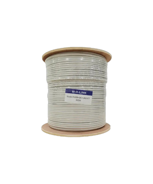 Câble Coaxial W-D-LINK RG59 avec Gaine PVC – Transmission Vidéo et Alimentation
