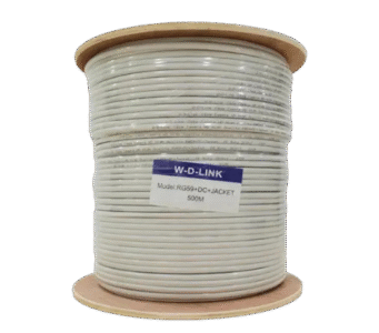 Câble Coaxial W-D-LINK RG59 avec Gaine PVC – Transmission Vidéo et Alimentation