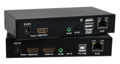 Extendeur HDMI KVM 120M – Transmission 4K 30Hz, contrôle clavier/souris USB, IR