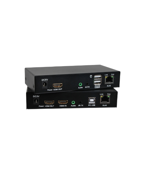 Extendeur HDMI KVM 120M – Transmission 4K 30Hz, contrôle clavier/souris USB, IR