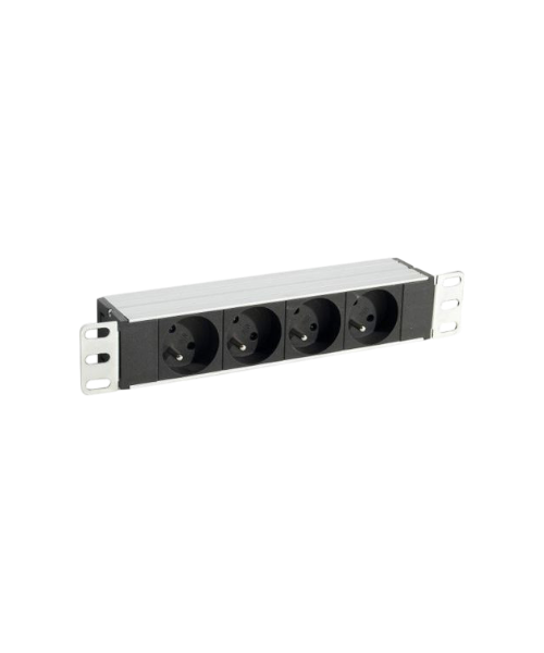 Multiprise Rackable 4 Ports – Bandeau 10" en aluminium, 4 prises