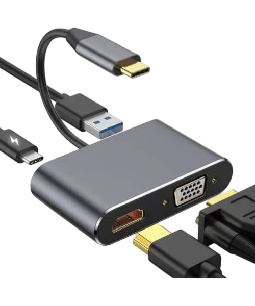 Adaptateur Type-C vers HDMI + VGA