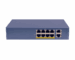 Schéma explicatif du fonctionnement d'un switch PoE qui alimente et connecte plusieurs caméras IP avec un seul câble RJ45 pour chacune, illustrant la simplification du réseau de vidéosurveillance.