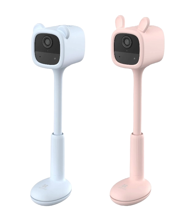 Babyphone vidéo EZVIZ BM1 rose, 1080p, 100% sans fil, avec détection de pleurs par IA