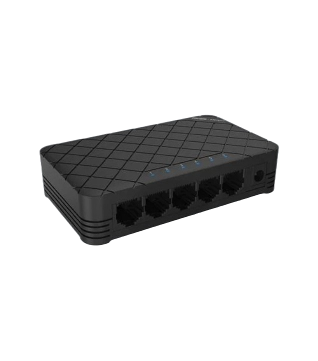Switch réseau Ruijie Reyee RG-ES05 non-géré 5 ports 10/100 Mbps, sans ventilateur, boîtier noir mat