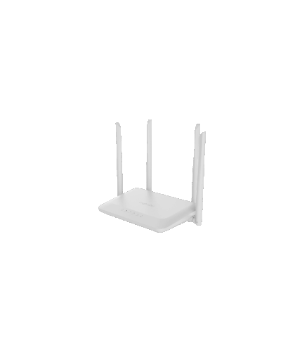 Routeur Wi-Fi 5 blanc Ruijie Reyee RG-EW1200, vu de face avec ses quatre antennes omnidirectionnelles déployées.